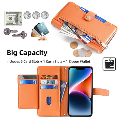 For Xiaomi 13 Pro Sheep Texture Cross-body Zipper Wallet Leather Phone Case(Orange) - 13 Pro Cases by buy2fix | Online Shopping UK | buy2fix