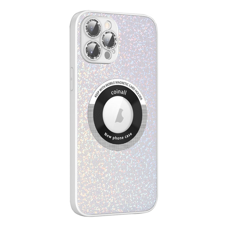 For iPhone 14 Pro Colorful Glitter Magnetic Magsafe TPU + PC Phone Case(White) - iPhone 14 Pro Cases by buy2fix | Online Shopping UK | buy2fix