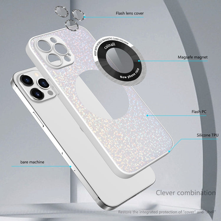 For iPhone 14 Pro Colorful Glitter Magnetic Magsafe TPU + PC Phone Case(White) - iPhone 14 Pro Cases by buy2fix | Online Shopping UK | buy2fix