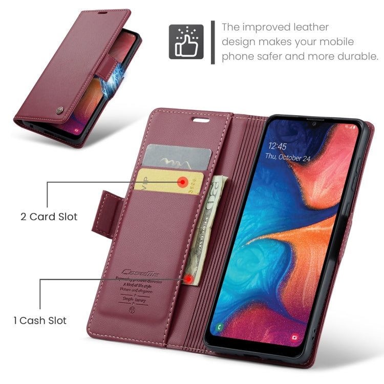 For Samsung Galaxy A40 CaseMe 023 Butterfly Buckle Litchi Texture RFID Anti-theft Leather Phone Case(Wine Red) - Galaxy Phone Cases by CaseMe | Online Shopping UK | buy2fix