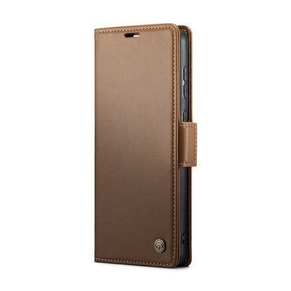 For Samsung Galaxy A20/A30/M10s CaseMe 023 Butterfly Buckle Litchi Texture RFID Anti-theft Leather Phone Case(Brown) - Galaxy Phone Cases by CaseMe | Online Shopping UK | buy2fix