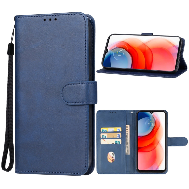 For Motorola Moto G Play 2024 Leather Phone Case(Blue) - Motorola Cases by buy2fix | Online Shopping UK | buy2fix