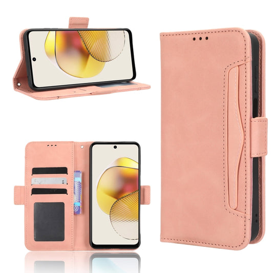 For Motorola Moto G 5G 2023 Skin Feel Calf Texture Card Slots Leather Phone Case(Pink) - Motorola Cases by buy2fix | Online Shopping UK | buy2fix