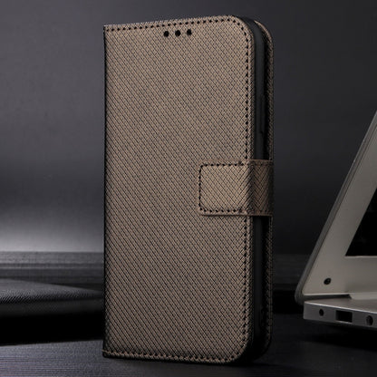 For Xiaomi Redmi Note 13 4G Diamond Texture Leather Phone Case(Brown) - Note 13 Cases by buy2fix | Online Shopping UK | buy2fix