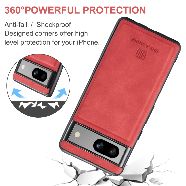 For Google Pixel 8A DG.MING M1 Series 3-Fold Multi Card Wallet + Magnetic Phone Case(Red) - Google Cases by DG.MING | Online Shopping UK | buy2fix