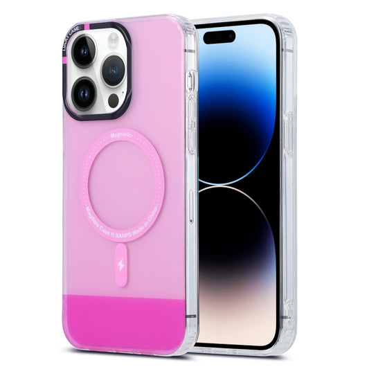 For iPhone 15 Pro Max PC + TPU IMD MagSafe Magnetic Phone Case(Pink) - iPhone 15 Pro Max Cases by buy2fix | Online Shopping UK | buy2fix