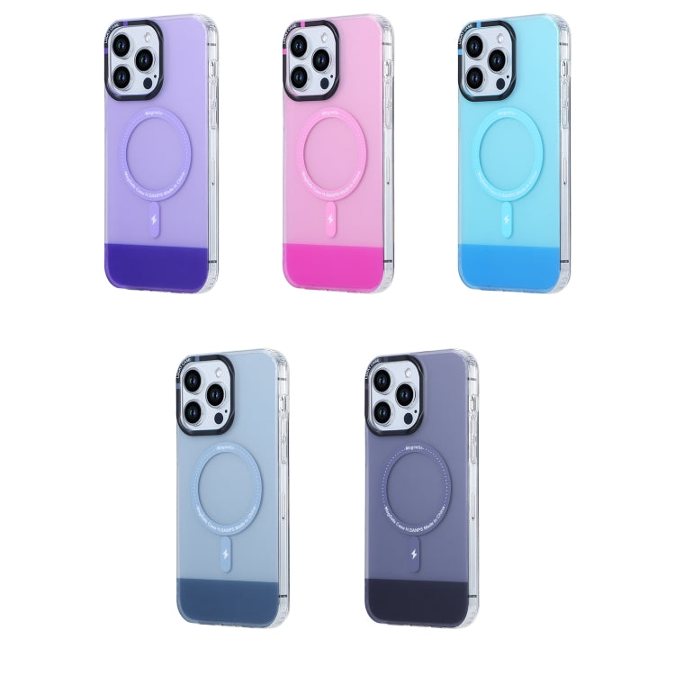 For iPhone 15 PC + TPU IMD MagSafe Magnetic Phone Case(Purple) - iPhone 15 Cases by buy2fix | Online Shopping UK | buy2fix
