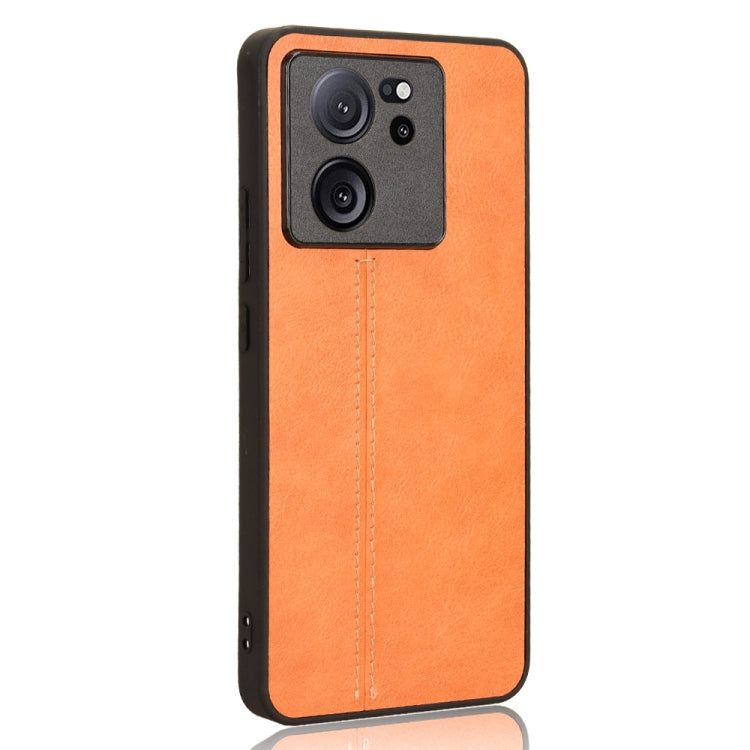 For Xiaomi 13T / Redmi K60 Ultra Sewing Cow Pattern Skin PC + PU + TPU Phone Case(Orange) - Redmi K60 Ultra Cases by buy2fix | Online Shopping UK | buy2fix