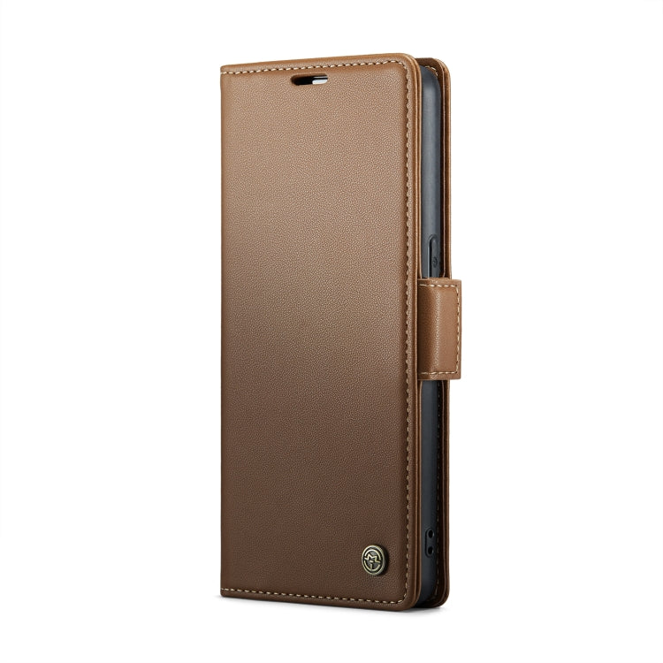 For OPPO Reno7 4G Indonesia/F21 Pro 4G/Reno8 4G CaseMe 023 Butterfly Buckle Litchi Texture RFID Anti-theft Leather Phone Case(Brown) - OPPO Cases by CaseMe | Online Shopping UK | buy2fix