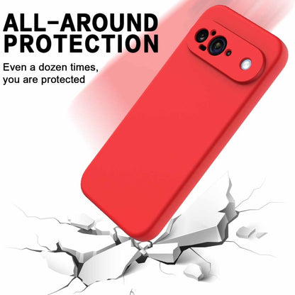 For Google Pixel 9 Pure Color Liquid Silicone Shockproof Phone Case(Red) - Google Cases by buy2fix | Online Shopping UK | buy2fix