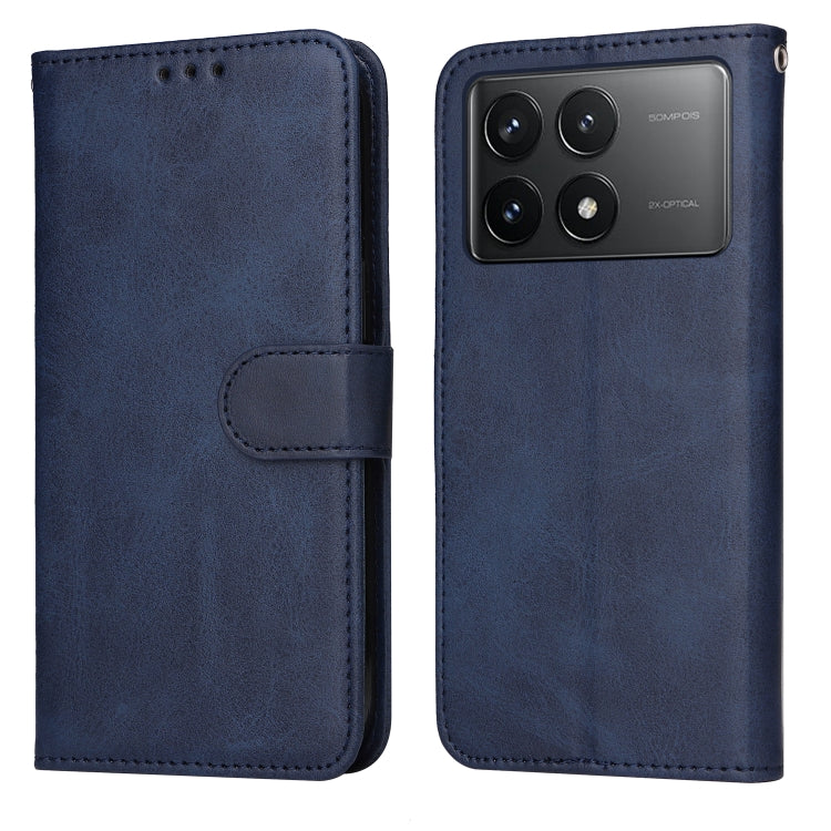 For Xiaomi Redmi K70 / K70 Pro Classic Calf Texture Flip Leather Phone Case(Blue) - K70 Pro Cases by buy2fix | Online Shopping UK | buy2fix