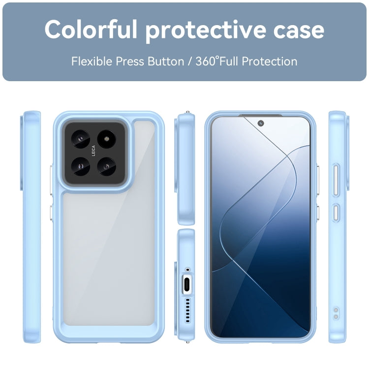 For Xiaomi 14 Colorful Series Acrylic Hybrid TPU Phone Case(Blue) - 14 Cases by buy2fix | Online Shopping UK | buy2fix