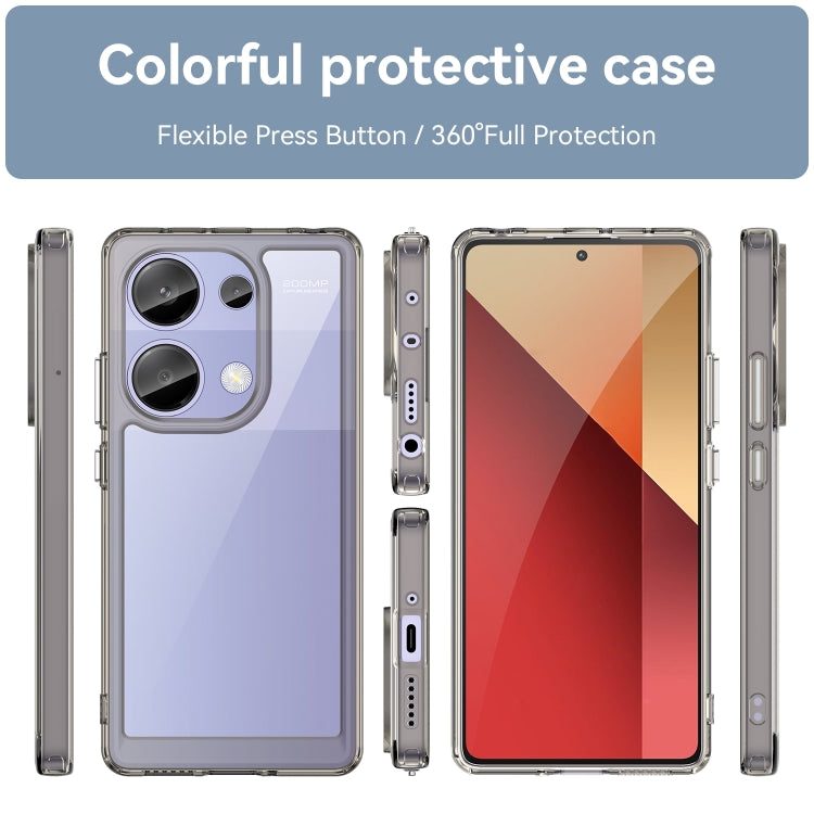 For Redmi Note 13 Pro 4G Global Colorful Series Acrylic Hybrid TPU Phone Case(Transparent Grey) - Note 13 Pro Cases by buy2fix | Online Shopping UK | buy2fix