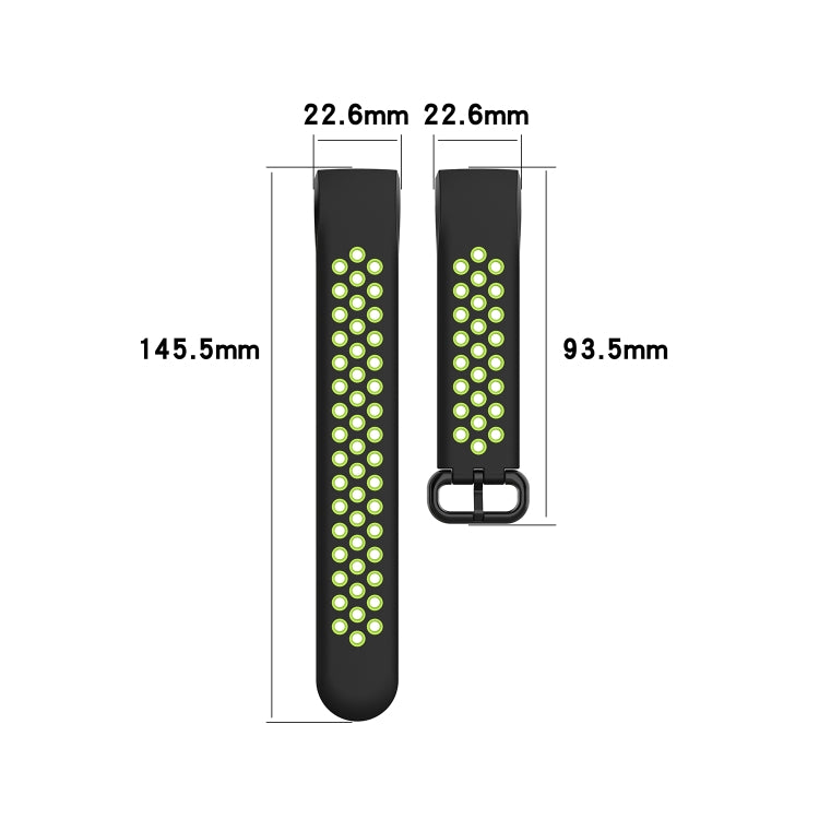 For Fitbit Charge 4 / Charge 3 / Charge 3 SE Watch Button Two Colors Silicone Replacement Strap Watchband(Olive Green Black) - Watch Bands by buy2fix | Online Shopping UK | buy2fix