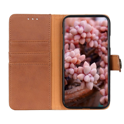 For Xiaomi 14 KHAZNEH Cowhide Texture Flip Leather Phone Case(Brown) - 14 Cases by buy2fix | Online Shopping UK | buy2fix