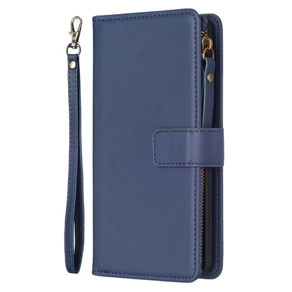 For Xiaomi Redmi Note 12 Pro+ 5G Global 9 Card Slots Zipper Wallet Leather Flip Phone Case(Blue) - Xiaomi Cases by buy2fix | Online Shopping UK | buy2fix