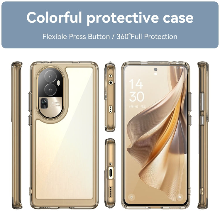 For OPPO Reno10 Pro+ Colorful Series Acrylic Hybrid TPU Phone Case(Transparent Grey) - OPPO Cases by buy2fix | Online Shopping UK | buy2fix