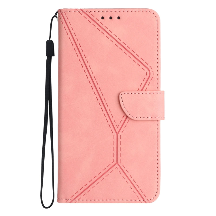 For iPhone SE 2024 Stitching Embossed Leather Phone Case(Pink) - More iPhone Cases by buy2fix | Online Shopping UK | buy2fix