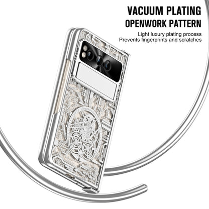 For Google Pixel Fold Mechanical Legend Integrated Electroplating All-inclusive Phone Case with Pen Slot(Silver) - Google Cases by buy2fix | Online Shopping UK | buy2fix