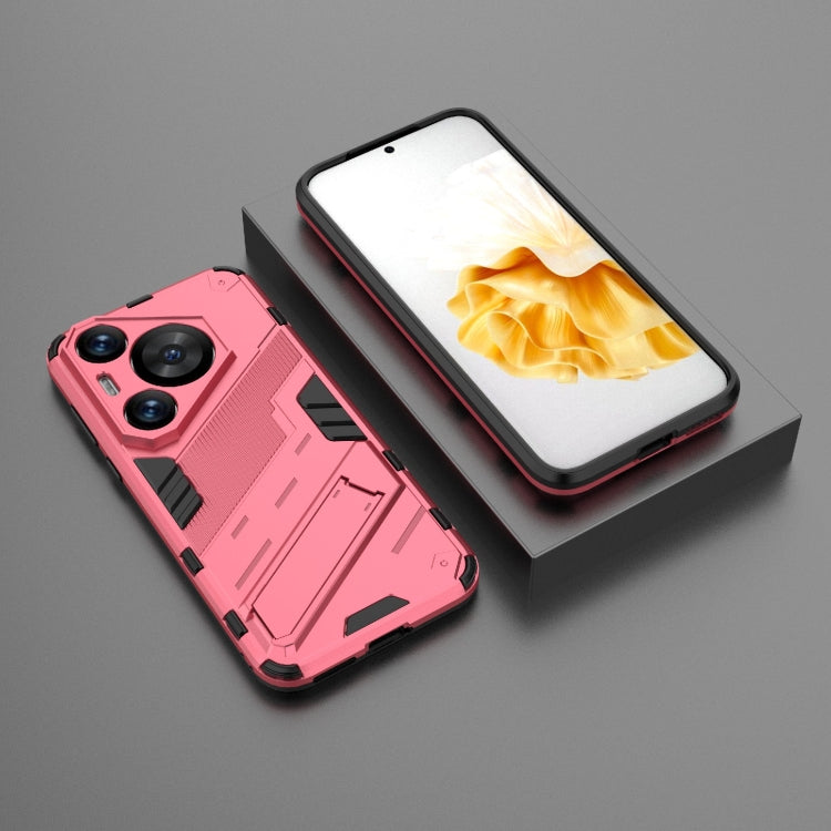 For Huawei Pura 70 Pro / 70 Pro+ Punk Armor 2 in 1 PC + TPU Phone Case with Holder(Light Red) - Huawei Cases by buy2fix | Online Shopping UK | buy2fix