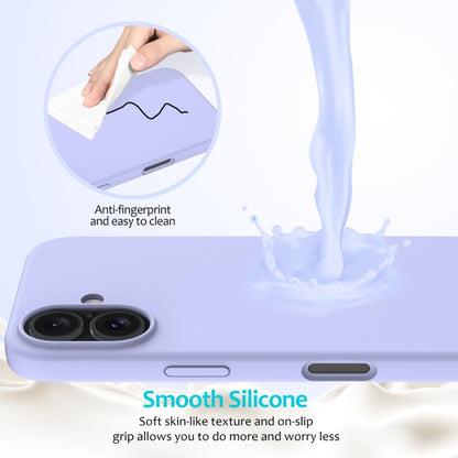 For iPhone 16 Solid Color Silicone Phone Case(Purple) - More iPhone Cases by buy2fix | Online Shopping UK | buy2fix