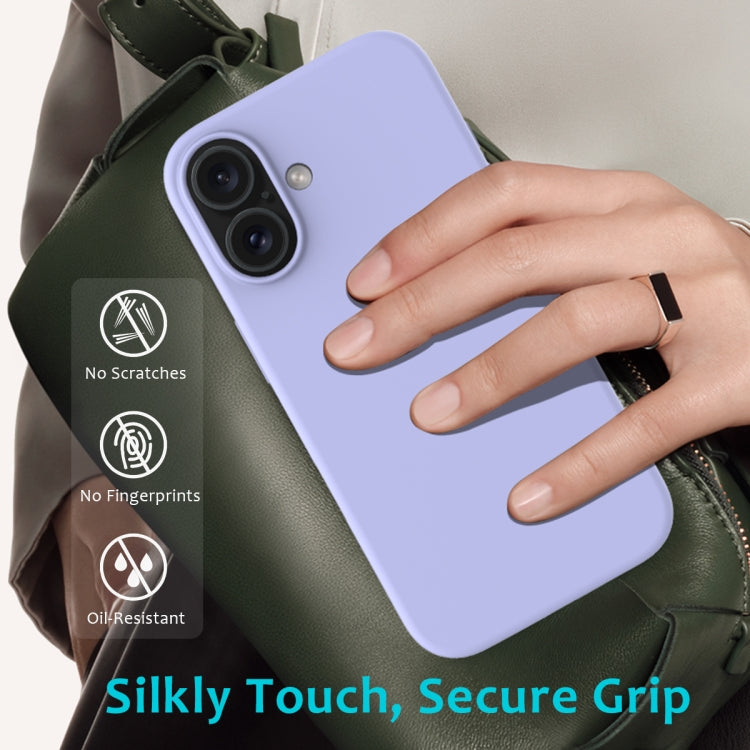 For iPhone 16 Solid Color Silicone Phone Case(Purple) - More iPhone Cases by buy2fix | Online Shopping UK | buy2fix