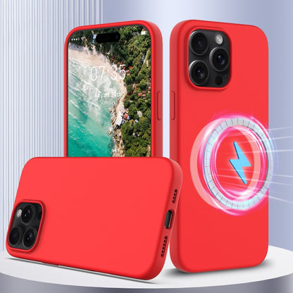 For iPhone 16 Pro Max Shockproof Silicone Magsafe Phone Case(Red) - iPhone 16 Pro Max Cases by buy2fix | Online Shopping UK | buy2fix