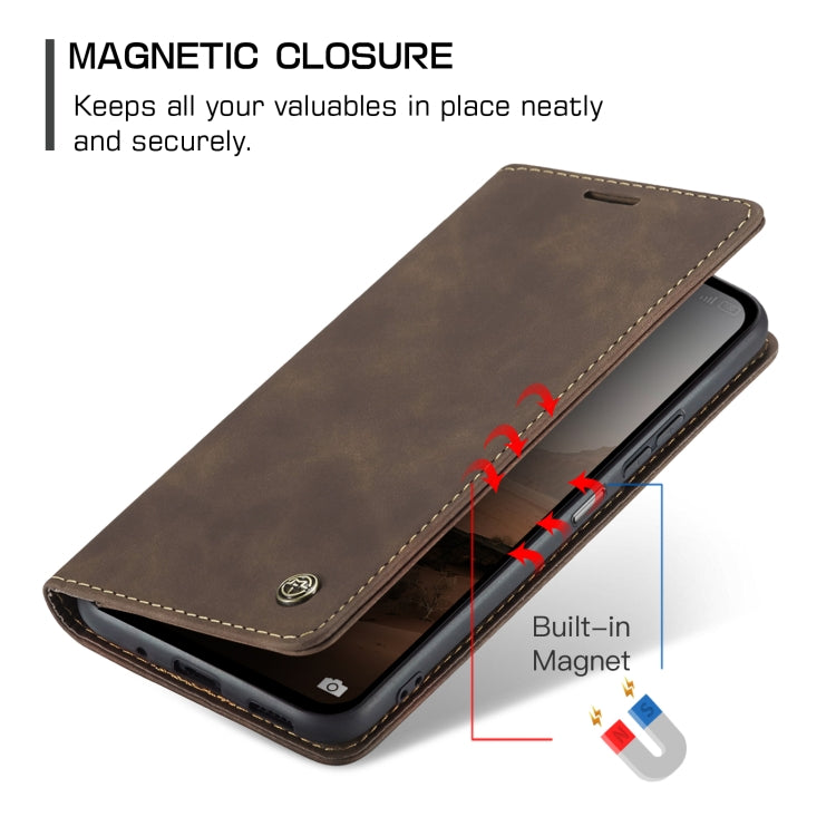 For Xiaomi Redmi Note 13 5G CaseMe 013 Multifunctional Horizontal Flip Leather Phone Case(Coffee) - Xiaomi Cases by CaseMe | Online Shopping UK | buy2fix