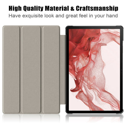 For Samsung Galaxy Tab S9+ Custer Painted 3-Fold Holder Smart Leather Tablet Case(Waves) - Galaxy Tab S9+ Cases by buy2fix | Online Shopping UK | buy2fix