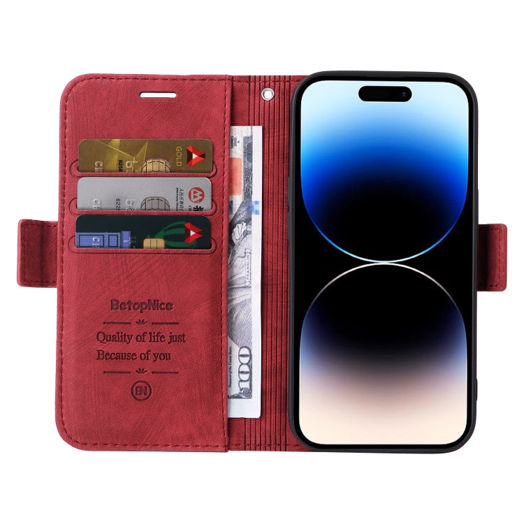 For iPhone 15 Pro Max BETOPNICE Dual-side Buckle Leather Phone Case(Red) - iPhone 15 Pro Max Cases by BETOPNICE | Online Shopping UK | buy2fix