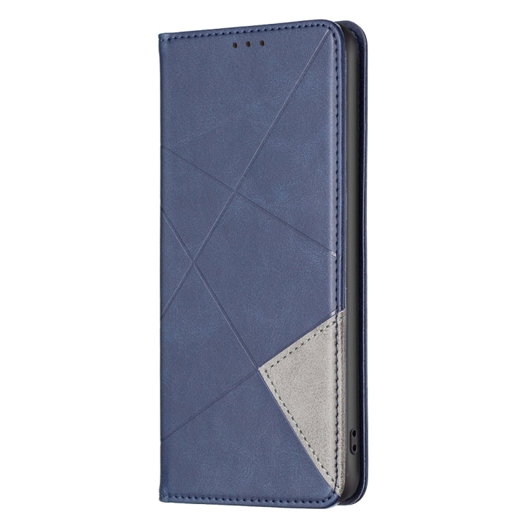 For iPhone 16 Pro Max Rhombus Texture Magnetic Leather Phone Case(Blue) - iPhone 16 Pro Max Cases by buy2fix | Online Shopping UK | buy2fix