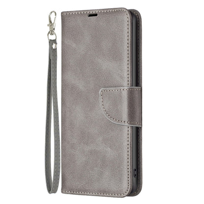 For iPhone 16 Lambskin Texture Pure Color Flip Leather Phone Case(Grey) - iPhone 16 Cases by buy2fix | Online Shopping UK | buy2fix