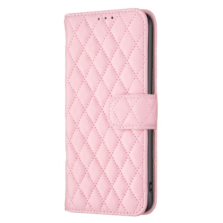 For iPhone 16 Plus Diamond Lattice Wallet Flip Leather Phone Case(Pink) - iPhone 16 Plus Cases by buy2fix | Online Shopping UK | buy2fix