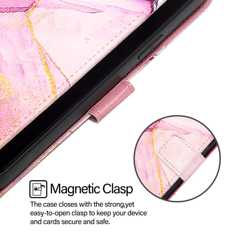 For iPhone 16 Pro PT003 Marble Pattern Flip Leather Phone Case(Pink Purple Gold LS001) - iPhone 16 Pro Cases by buy2fix | Online Shopping UK | buy2fix