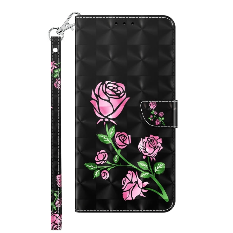 For Google Pixel 9 3D Painted Pattern Leather Phone Case(Rose) - Google Cases by buy2fix | Online Shopping UK | buy2fix