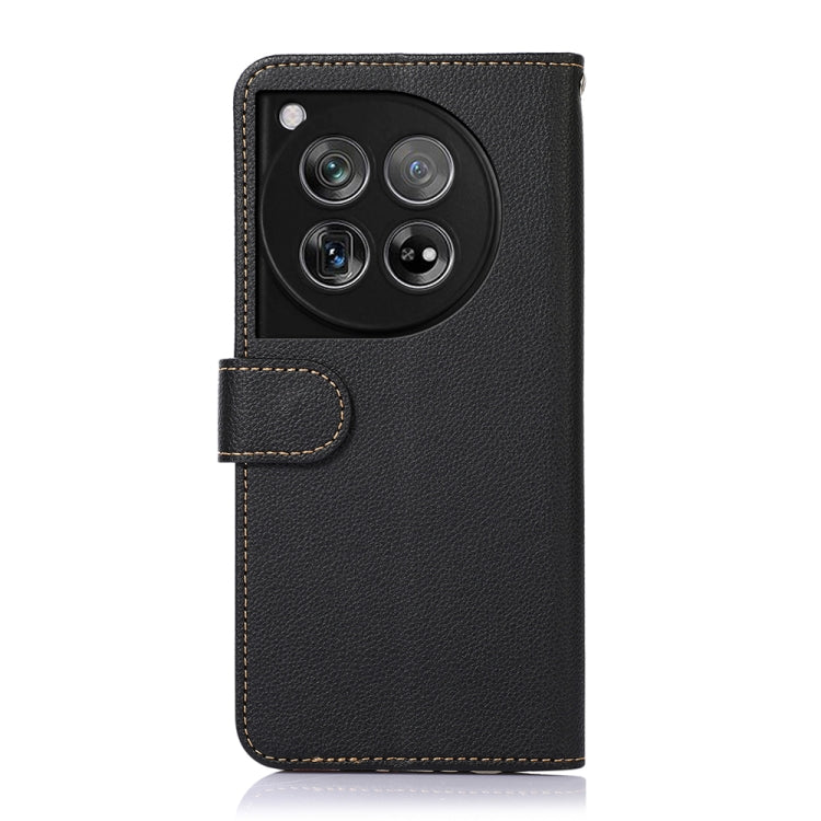 For OnePlus 12 KHAZNEH Litchi Texture Leather RFID Phone Case(Black) - OnePlus Cases by buy2fix | Online Shopping UK | buy2fix