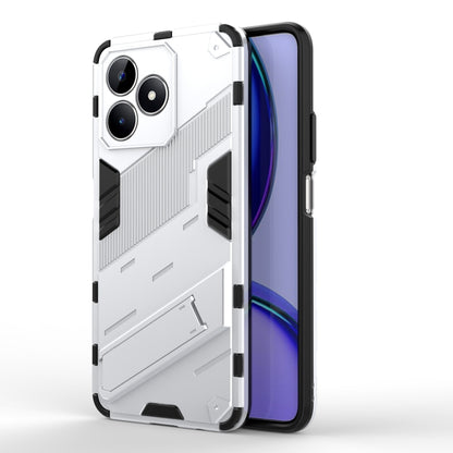 For Realme C53 4G Punk Armor 2 in 1 PC + TPU Phone Case with Holder(White) - Realme Cases by buy2fix | Online Shopping UK | buy2fix