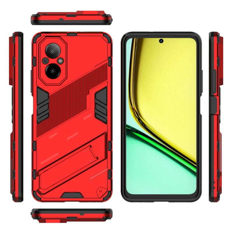 For Realme C67 4G Global Punk Armor 2 in 1 PC + TPU Phone Case with Holder(Red) - Realme Cases by buy2fix | Online Shopping UK | buy2fix