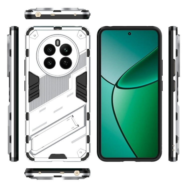 For Realme 12+ 5G Global Punk Armor 2 in 1 PC + TPU Phone Case with Holder(White) - Realme Cases by buy2fix | Online Shopping UK | buy2fix