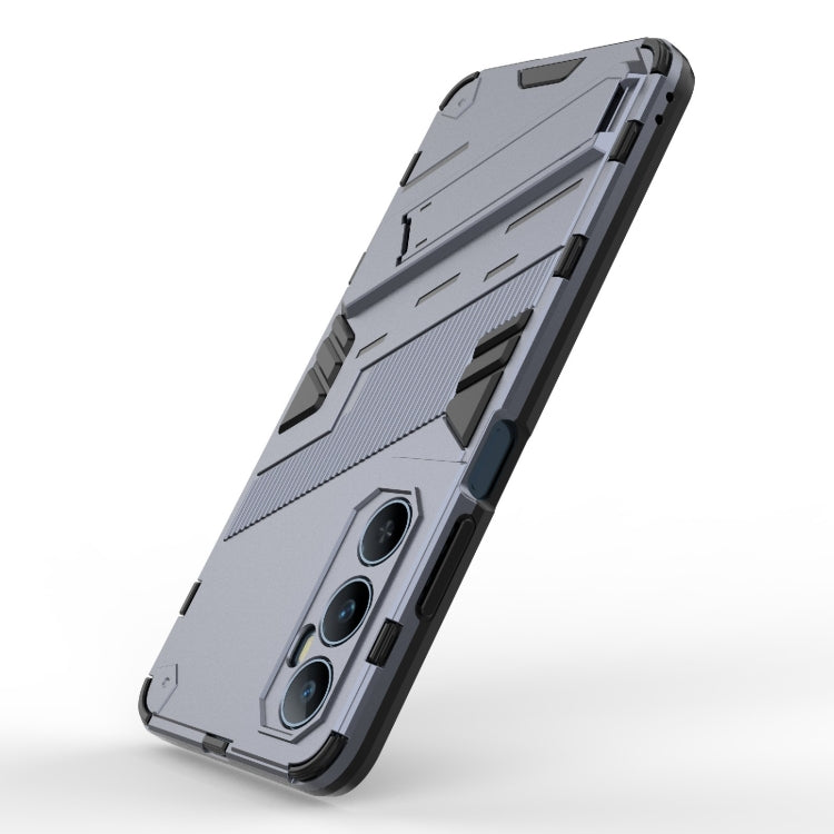 For Realme C65 4G Global Punk Armor 2 in 1 PC + TPU Phone Case with Holder(Grey) - Realme Cases by buy2fix | Online Shopping UK | buy2fix