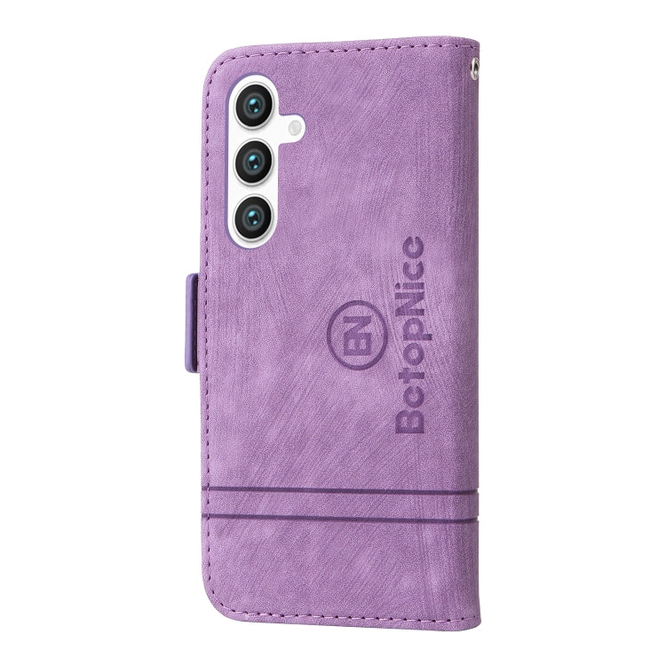 For Samsung Galaxy S24+ BETOPNICE Dual-side Buckle Leather Phone Case(Purple) - Galaxy Phone Cases by BETOPNICE | Online Shopping UK | buy2fix