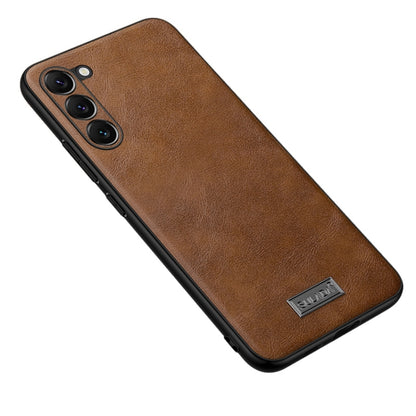 For Samsung Galaxy S24 5G SULADA Shockproof TPU + Handmade Leather Phone Case(Brown) - Galaxy S24 5G Cases by SULADA | Online Shopping UK | buy2fix