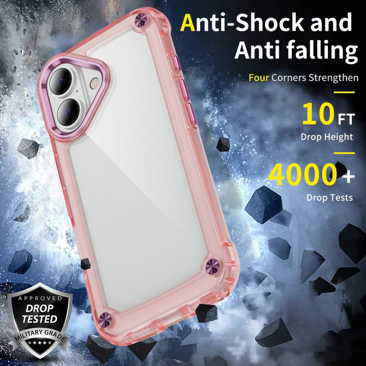 For iPhone 16 Plus Skin Feel TPU + PC Phone Case(Transparent Pink) - iPhone 16 Plus Cases by buy2fix | Online Shopping UK | buy2fix