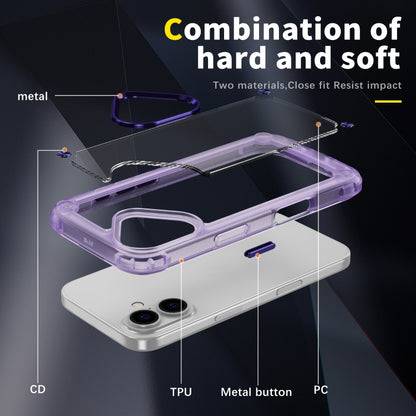 For iPhone 16 Skin Feel TPU + PC Phone Case(Transparent Purple) - iPhone 16 Cases by buy2fix | Online Shopping UK | buy2fix