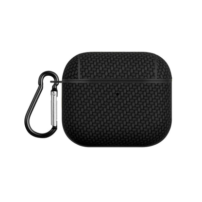 For AirPods 3 Woven Skin Texture PC TWS Earphone Protective Case(Black) - For AirPods 3 by buy2fix | Online Shopping UK | buy2fix