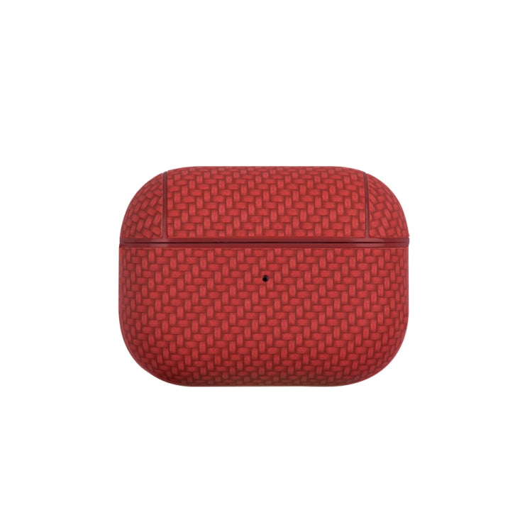 For AirPods Pro 2 Woven Skin Texture PC TWS Earphone Protective Case(Red) - For AirPods Pro 2 by buy2fix | Online Shopping UK | buy2fix