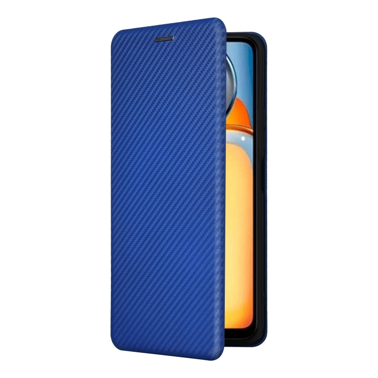 For Xiaomi Redmi 13C 5G / 4G Carbon Fiber Texture Flip Leather Phone Case(Blue) - 13C Cases by buy2fix | Online Shopping UK | buy2fix