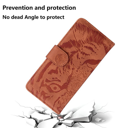 For iPhone SE 2024 Tiger Embossing Pattern Leather Phone Case(Brown) - More iPhone Cases by buy2fix | Online Shopping UK | buy2fix