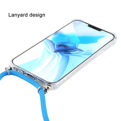 For iPhone 16 Pro Four-Corner Shockproof Transparent TPU Case with Lanyard(Wine Red) - iPhone 16 Pro Cases by buy2fix | Online Shopping UK | buy2fix