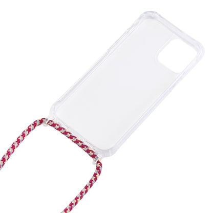 For iPhone 16 Pro Max Transparent Acrylic Airbag Shockproof Phone Protective Case with Lanyard(White Grey Rough Grain) - iPhone 16 Pro Max Cases by buy2fix | Online Shopping UK | buy2fix